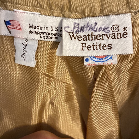 Weathervane High Waste lined linen tan pants - Size 12P - Picture 5 of 12